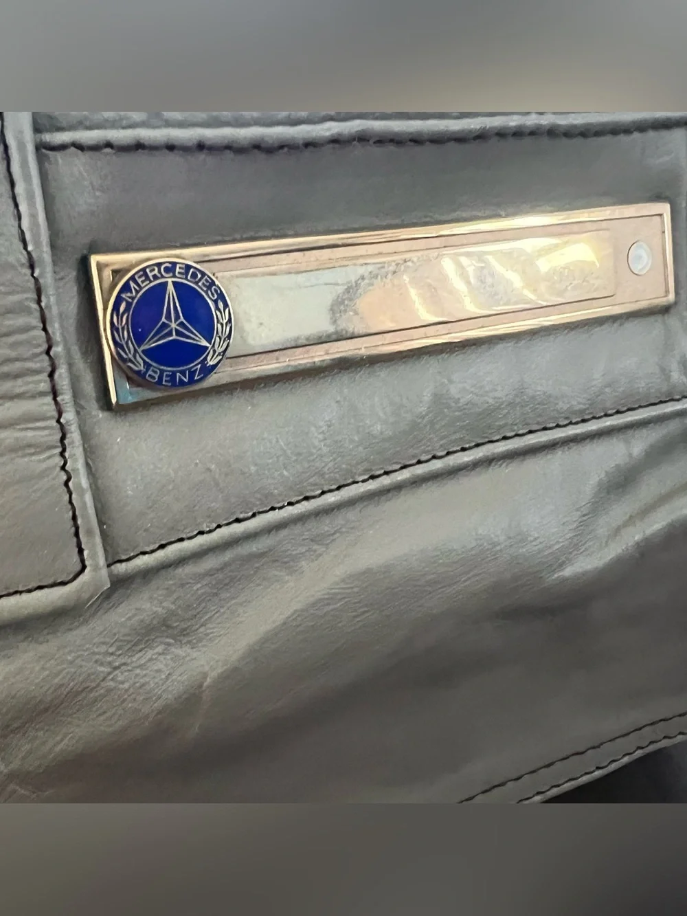 Vintage Mercedes Benz Leather Weekender Duffel Bag-Rare